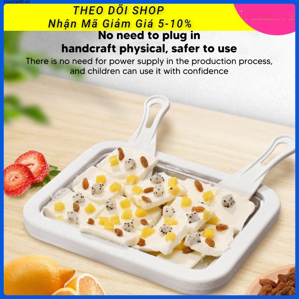 Toxicla48 [Hàng tồn kho] Máy làm kem cuộn gia đình Mini bằng thép không gỉ DIY [Utah054]