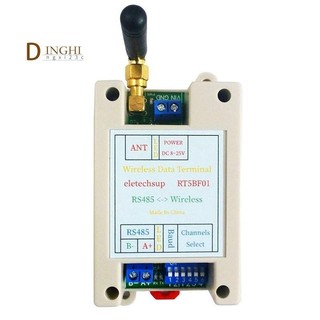 Dc 12v 24v din rail dip switch rs485 bộ thu phát không dây 20dbm -121dbm uart bộ phát và thu modbus rtu module