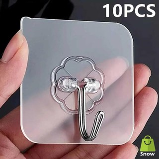 10 chiếc trong suốt móc treo tường móc treo tự dính cửa treo tường móc hút chịu lực cho nhà bếp phòng tắm phụ kiện