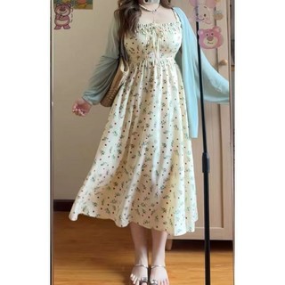 Đầm hoa cỡ lớn Váy nữ giảm béo eo