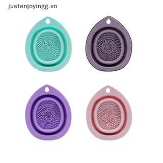/ / vnrx / / silicone cọ trang điểm bụi gấp bột puff làm sạch bát phấn mắt rửa thảm mềm dụng cụ làm đẹp hộp tẩy tế bào chết.