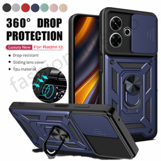 Vỏ Cho Redmi 13 1 3 Redmi13 Vỏ Điện Thoại Chống Sốc Giáp Vòng Chân Đế Stent Đẩy Ống Kính Camera Bảo Vệ Mặt Sau