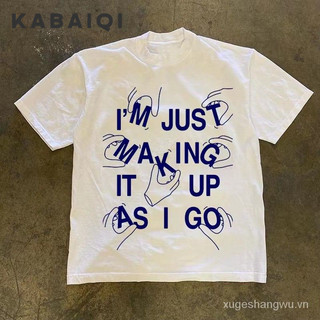 Kabaiqi cotton Tay Ngắn plus size Thời Trang Mùa Hè Nam Mỹ