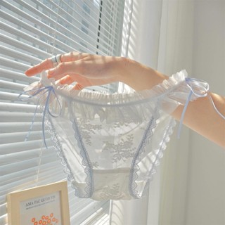 Muối Sữa Trắng Tinh ~ Quần Lót Ren Gợi Cảm Ngọt Ngào Cạp Trễ 100% Cotton Kiểu Mỏng Cho Nữ