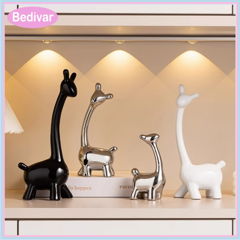 Bedivar Một Họ Bốn Hươu Trang Trí Nhà Phòng Khách Gốm Sứ Đồ Trang Trí Tủ Tivi Đơn