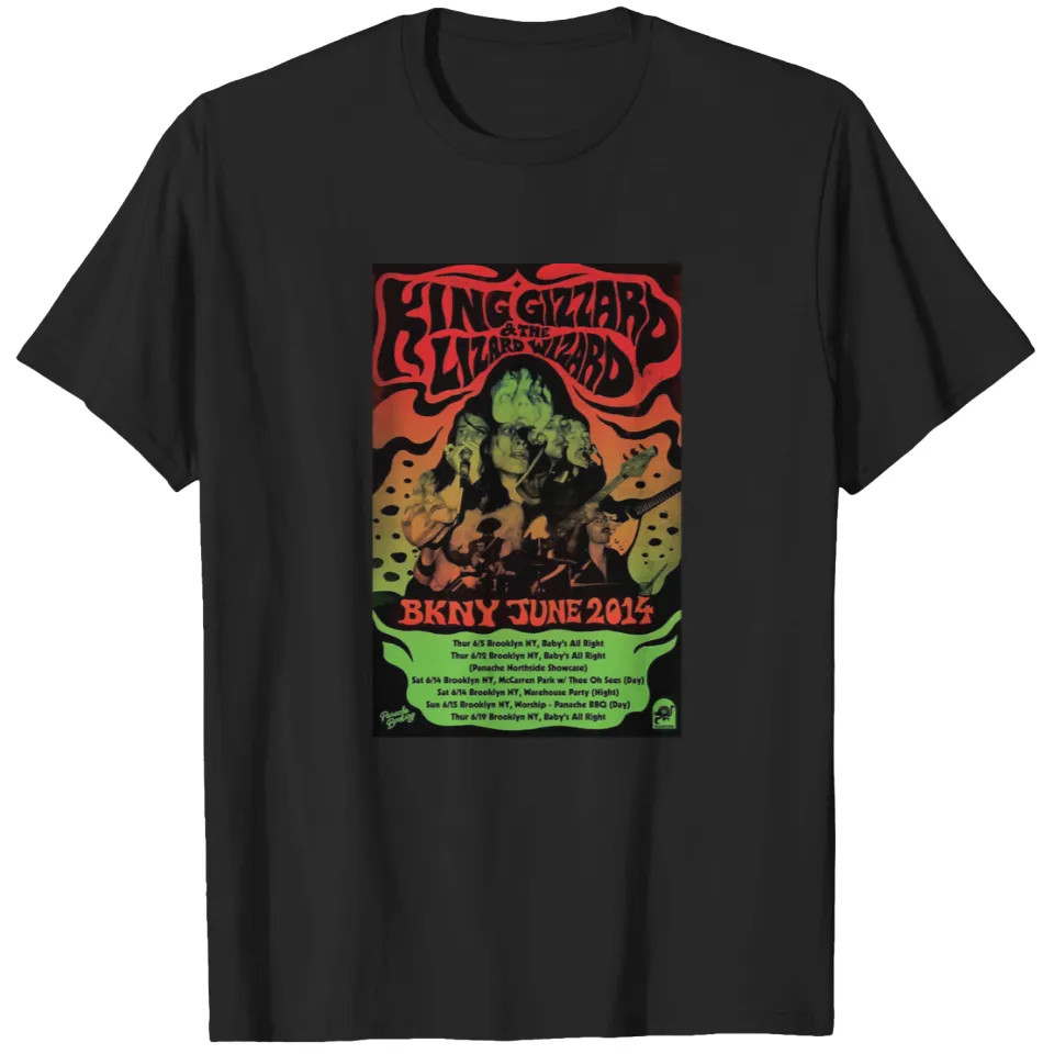 King Gizzard Và The Lizard Wizard Bkny Tháng Sáu 2014 Tour Unisex Áo Thun Xs-3Xl