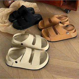 Dép Sandal nữ đế dày 3 phân hai quai ngang chất da lộn mẫu mới LX170