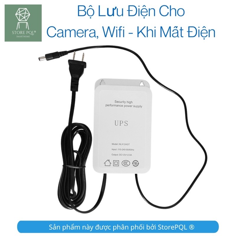 Bộ lưu điện dung lượng cao 3600mAh Wifi Camera khi mất điện - UPS 12V 2A