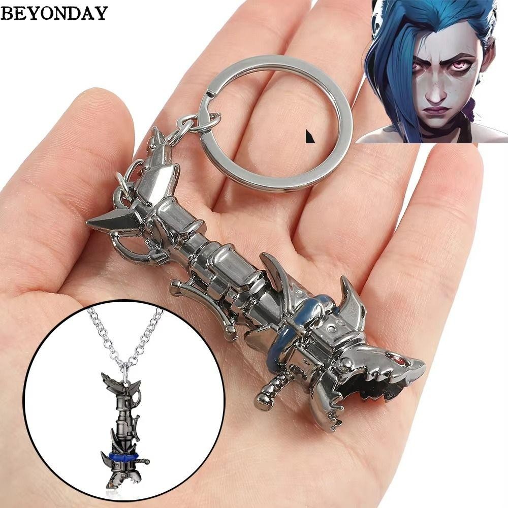 Beyonday Jinx Móc khóa, LOL Game League of Legend Arcane Vòng cổ Trang sức, Phụ kiện trò chơi Arcane