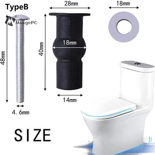Maxgepc 2 Chiếc M5 Bồn Cầu Ốc Vít Nắp Nắp Cố Định Lỗ Mù Lắp Bộ Dụng Cụ Phòng Tắm Phụ Kiện Thay Thế Bồn Cầu Vít Mới