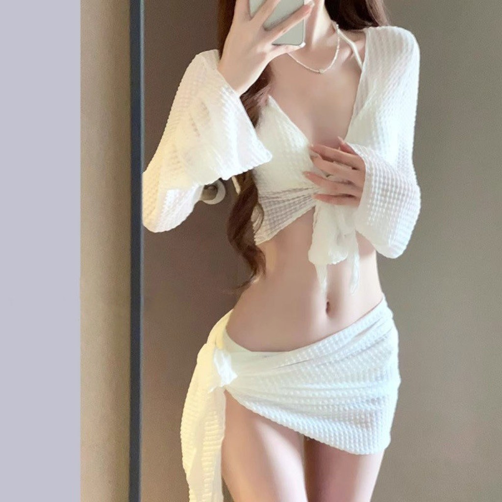 Meet-Adm Đồ Bơi Bikini Đi Biển Bốn Món Xốp Tay Dài + Áo Bra Sang Chảnh Thời Trang Mới Gợi Cảm | BigBuy360 - bigbuy360.vn