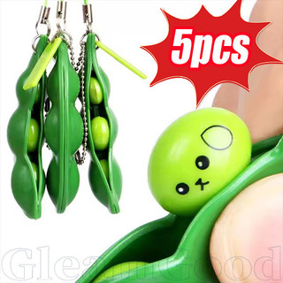 Đồ chơi Fidget giác quan để cắn móng tay | Móc khóa Pea Pod với 6 loại đậu di động, đồ chơi bóp giảm căng thẳng cho ADHD / Lo âu Người lớn & Trẻ em