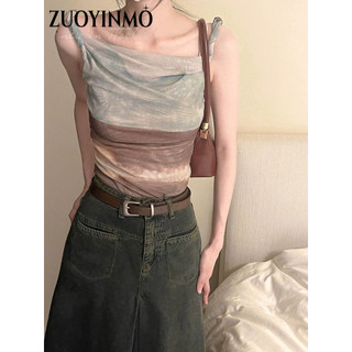 ZUOYINMO Áo Lưới áo trễ vai Thời trang hàn quốc Fashion thông thường may đo Gợi cảm WCS2440GIU 15Z240411