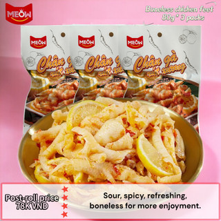 Rút xương 80gr: chân gà meow thơm ngon, hấp dẫn - 80gram, món ăn vặt yêu thích