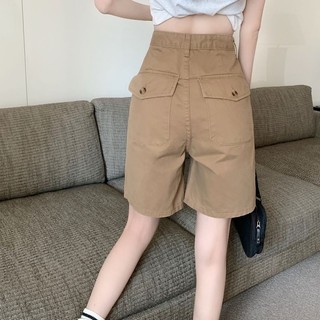 Jiashuchen Năm Điểm Quần Ống Rộng Thiết Kế Nữ Phong Cách Mới Cao Cấp Mùa Hè Thẳng Rời Mỏng Hơn Nhìn Giữa