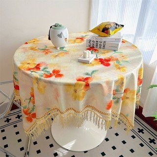 60 / 90 / 120 / 150cm khăn trải bàn flannel phong cách trung hoa mới khăn trải bàn tre cổ điển bụi vải thanh lịch cà phê vintage khăn trải bàn tua rua khăn trải bàn ăn khăn trải bàn