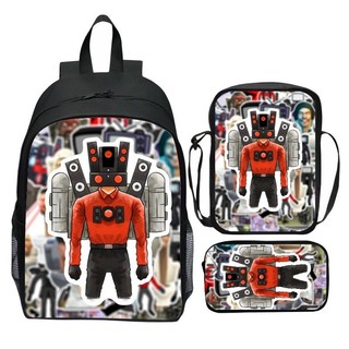 🎉Mùa khai giảng🎊Đảm bảo giá thấp nhất🎊Trẻ Em Schoolbag Bộ Ba Mảnh In Hình Vệ Sinh Người skibidi Nhà Vệ Sinh Ba Lô Túi Đeo Vai Hộp Đựng Bút Chì Bộ Ba Mảnh Học Sinh Schoolbag