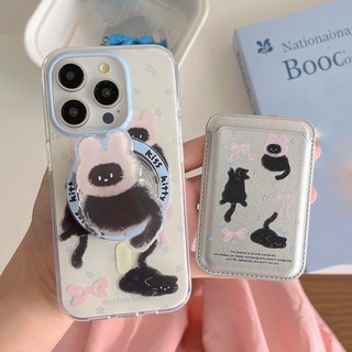 Ốp Lưng Cứng Tương Thích Với iPhone 12 12Pro 12ProMax 13 13Pro 13ProMax 14 14Pro 14ProMax 15 15Pro 15ProMax Vỏ Nam Châm Họa Tiết Đầu Thỏ