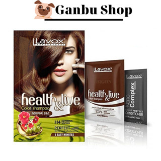 Dầu Gội Nhuộm Tóc Phủ Bạc Nhanh 5 Phút Lavox 30ml Thảo Mộc Siêu Dưỡng *Đủ 5 Màu