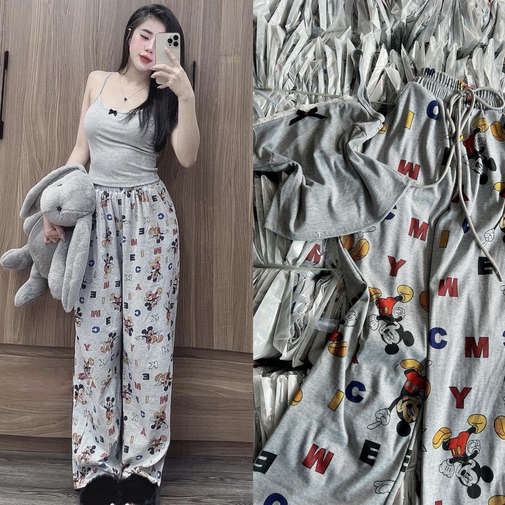 Set đồ bộ 2 dây quần dài GUGUMI TK1345