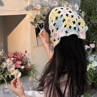 Nữ Ren Bướm Đầu Dệt Kim Hoa Cúc Dâu Tam Giác Khăn Tóc Băng Đô Quấn Tóc Turban Bé Gái Phụ Kiện Tóc