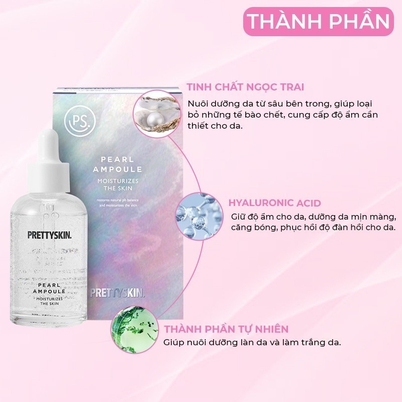 Tinh Chất Serum Dưỡng Trắng Da Ngọc Trai Pretty Skin Hàn Quốc Pearl Ampoule PrettySkin 50ml
