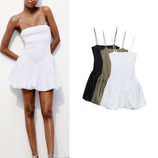 Zara Mùa Hè Sản Phẩm Mới Thiết Kế Ngoài Vai Co Giãn Mỏng Sling Fluffy House Silk Ribbed Stitch 4174347