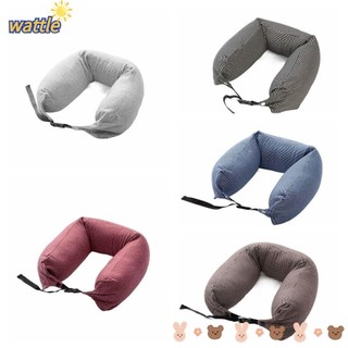 Gối cổ WATTLE, Gối hình chữ U mềm hạt xốp, Du lịch bảo vệ cổ bền di động phong cách Nhật Bản