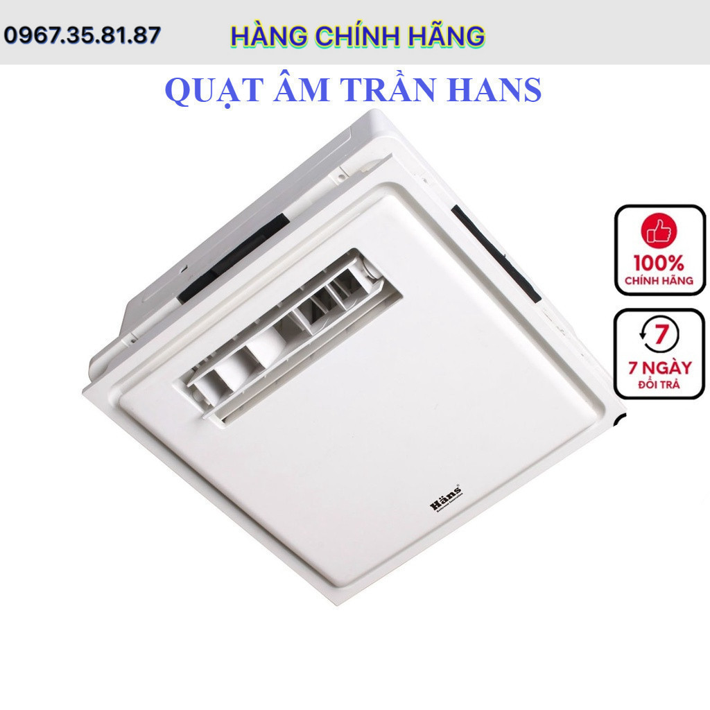 Quạt mát nhà vệ sinh âm trần Hans H10S và H10R có điều khiển từ xa - HÀNG XỊN