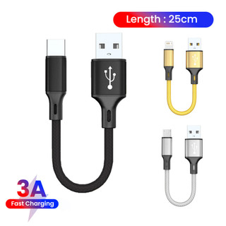Dây dữ liệu sạc cáp Usb loại c 0,25m Cáp dữ liệu di động ngắn Type-c / lOS / Micro cho iP15 Xiaomi Huawei