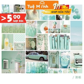 Bộ 70 Sticker ảnh dán Postcard retro trang trí sổ Bullet journal VPPTUEMINH, album STI02 nhiều màu sắc