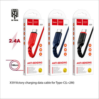  Dây sạc nhanh hoco X59 hỗ trợ sạc nhanh 3A sạc từ USB sang Type C chất liệu TPE chống cháy dây dài 1m. 