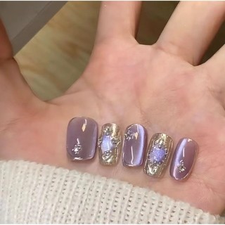 Tím Buchilati Tay Móng Tay Cao Cấp Thanh Lịch Mắt Mèo Làm Đẹp Trắng Móng Tay Ngắn Thành Phẩm Nhà Máy Bán Buôn