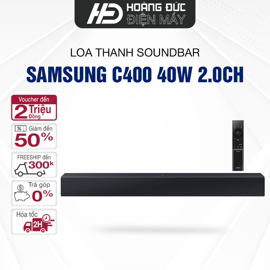 Loa thanh Samsung HW-C400/XV (2024) và HW-B400F (2025) 40W 2.0 - hàng chính hãng - bảo hành 12 tháng
