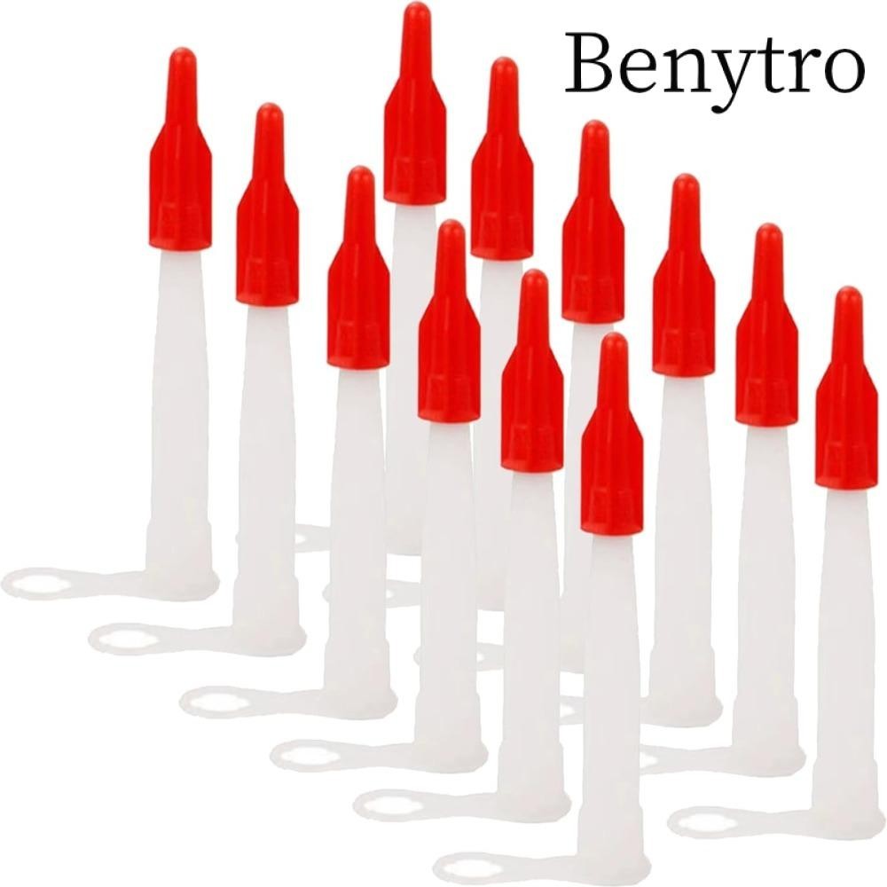 Benytro 12 Ống có nắp, Đầu chuyển đổi cong bằng nhựa màu đỏ, Đầu chuyển đổi cong đa năng 4,65 * 0,67 Inch Dự án DIY