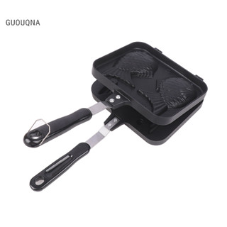Guouqna Nhà Bếp Nhật Bản Taiyaki Đôi Hình Cá Nóng Món Tráng Miệng Bánh Waffle Máy Làm Bánh Chảo Chống Dính Chảo Đôi Chảo Chiên Bánh quế Khuôn GUOUqna