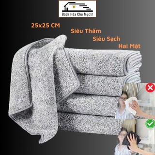 Khăn Lau Bếp Sợi Tre Đa Năng Siêu Thấm Vải Lau Kính Giẻ Lau Tay Hai Mặt Chất Liệu Mềm Mại