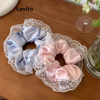 Lovito Dây buộc tóc bằng lụa trơn thanh lịch tinh tế nhẹ nhàng cho nữ LFA23371
