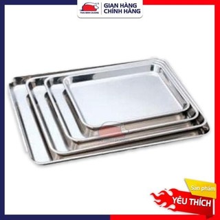 Khay inox y tế cao cấp chữ nhật đựng dụng cụ phẫu thuật phòng khám bệnh viện đa năng sâu 2cm