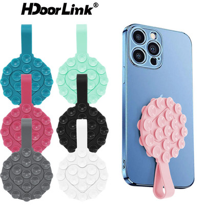 Hdoorlink Hai Mặt Silicone Hút cup Pad Đa Năng Silicon Hút Điện Thoại Gắn Có Dây Buộc