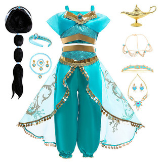  Trang phục hóa trang công chúa Jasmine trong Aladdin và đèn thần Váy Halloween cho bé gái 