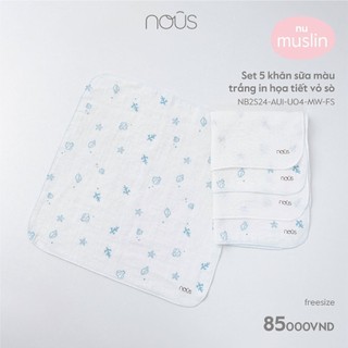 Nous Set 5 khăn sữa bamboo cho bé AW2023