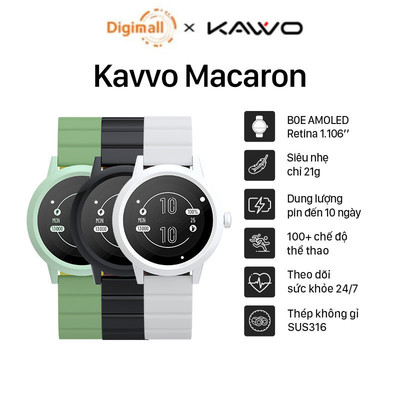 Đồng hồ thông minh Kavvo Queen Macaron | BOE AMOLED Retina 1.106" | Màu sắc trẻ trung năng động