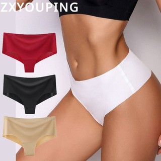 Zxyouping Quần Lót Liền Mạch Plus Kích Thước Ice Silk Quần Lót Nữ Quần Lót Giữa Eo In Da Báo Thể Dục Thể Thao M-XL