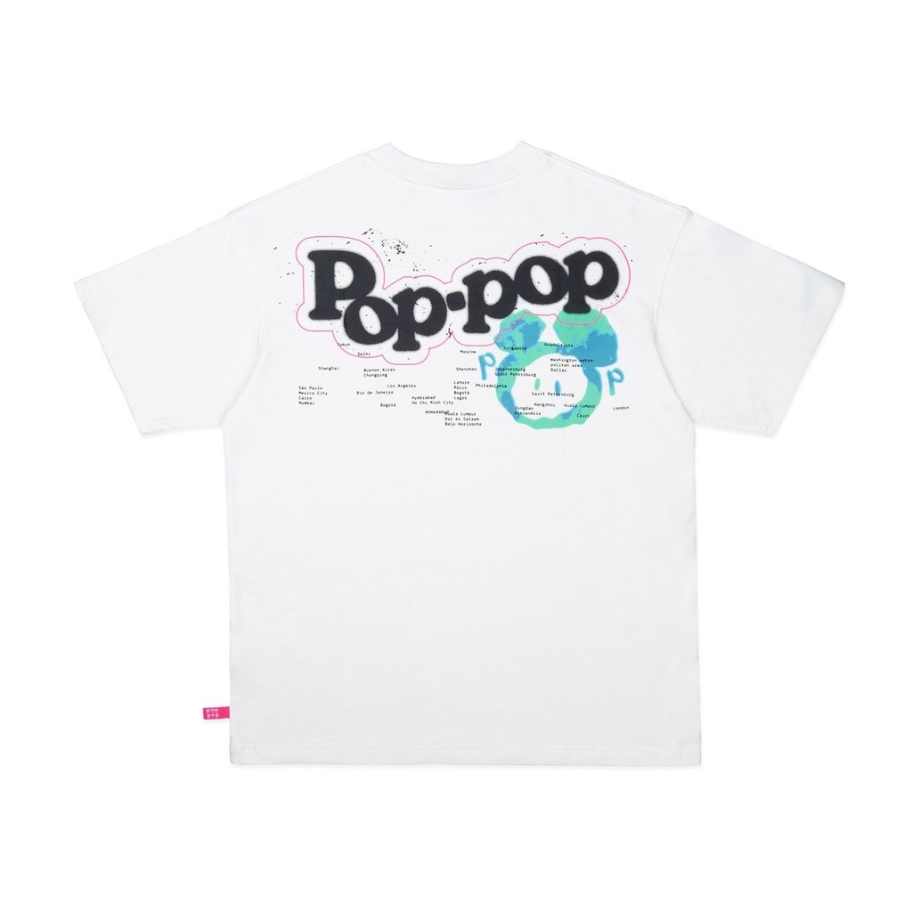 T-Shirt Áo Thun POPPOP WORLD TEE WHITE Local Brand Chính hãng