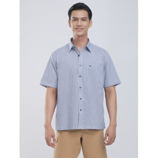 Sơmi ngắn tay lai ngang VIETTIEN SMART CASUAL vải poly phom regular - 6S0867NRK/SNA6