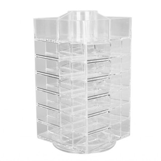 Justgogo Rotary Lip Gloss Storage Organizer Lipstick Tower Holder Display Large Capacity Compartment for Eye Cream