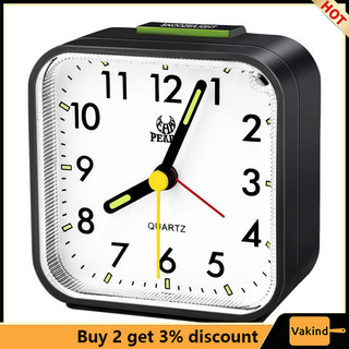 Megasale!! Đồng hồ báo thức phát sáng vuông di động Thời trang Yên tĩnh Không đánh dấu Đồng hồ bàn đầu giường có chức năng đèn ngủ