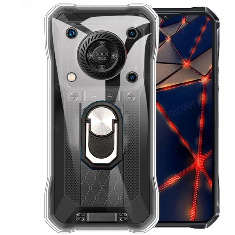 Oukitel WP33 Pro 5G Ốp Điện Thoại TPU Silicon Mềm Vỏ Điện Thoại Từ Tính Giá Đỡ Nhẫn Giá Đỡ Vỏ Thời T