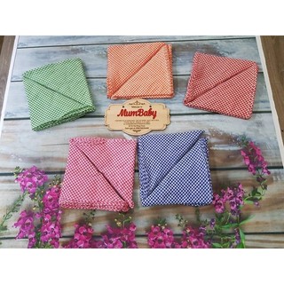 Tã vải caro tam giác cho bé sơ sinh, tã xéo caro - set 10c